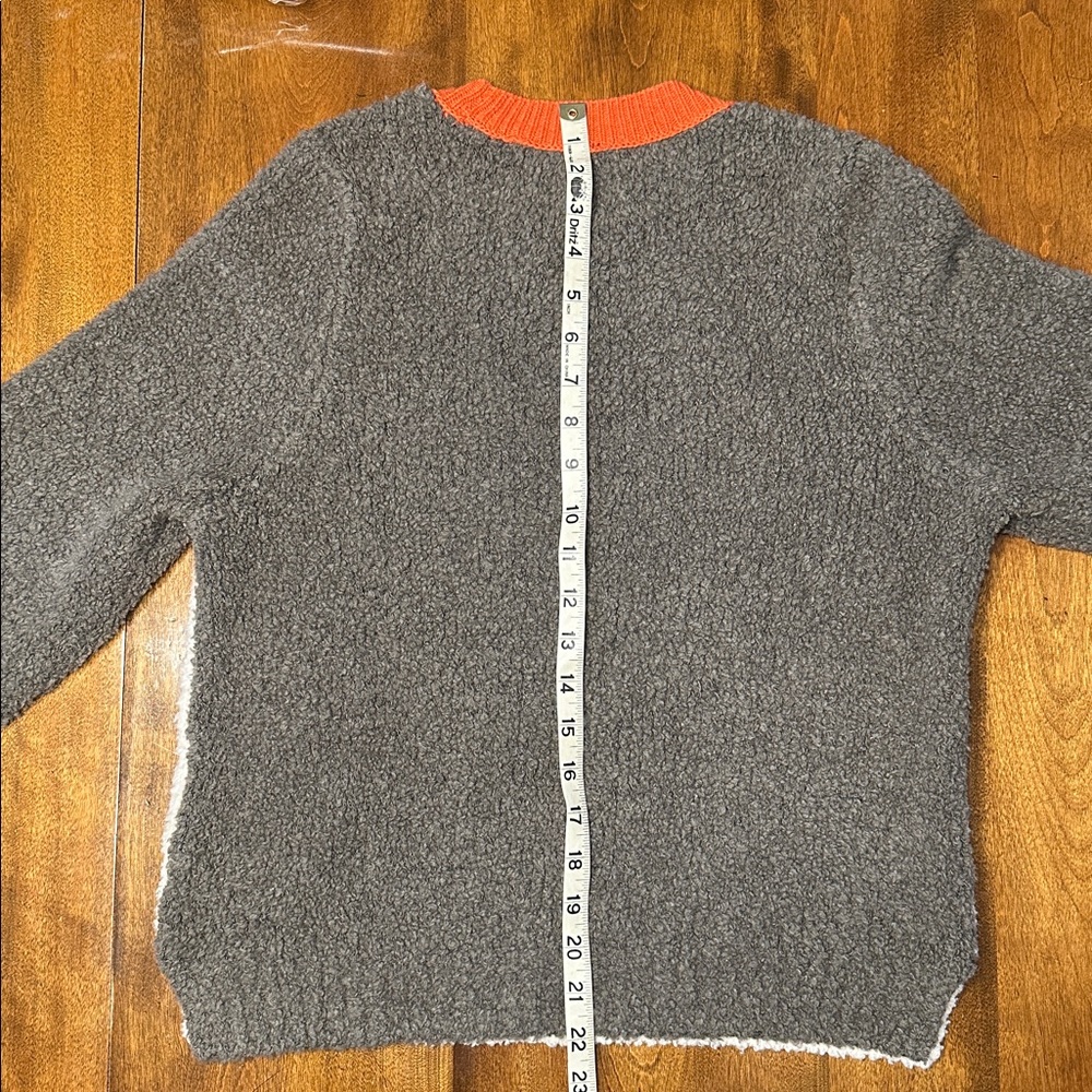 rag & bone Cream and Olive Crewneck Sweater with Orange Trim - Picture 8 of 8